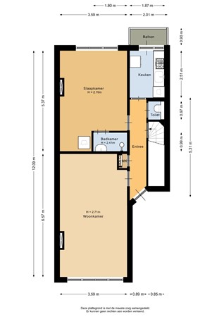 Floorplan - Gordelweg 202C, 3038 GK Rotterdam